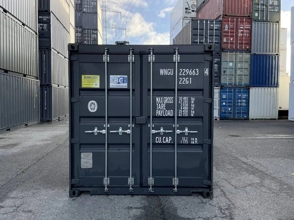 Container 20 Piedi Nuovo con Pavimento in Acciaio e Luce – RAL 7016 - immagine 5