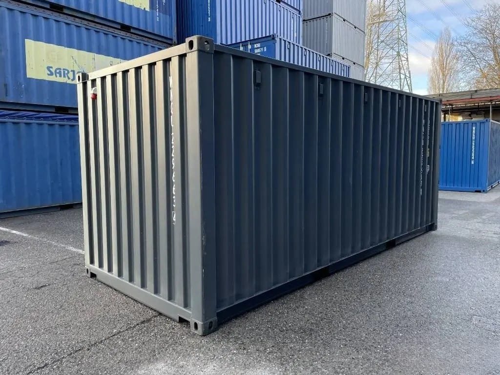 Container 20 Piedi Nuovo con Pavimento in Acciaio e Luce – RAL 7016 - immagine 4