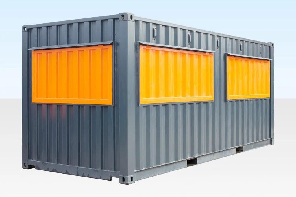 Container Bar/Caffetteria 20′ con 3 Portelloni di Servizio