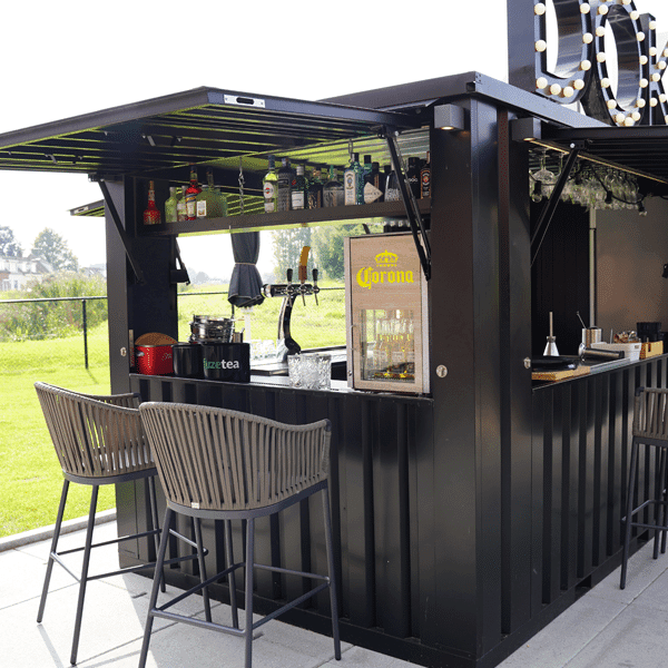 Container Bar Modulare 20 Piedi (6x2m) – Nero Intenso - immagine 2