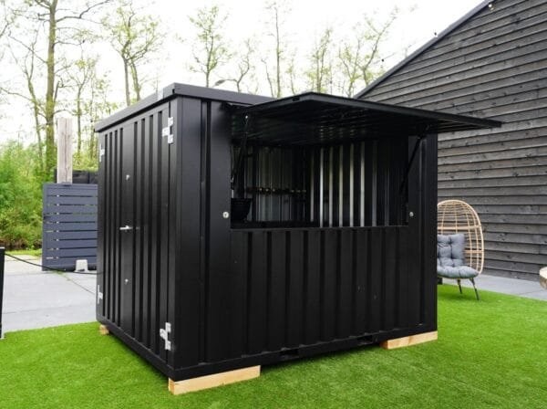 Container Bar Smontabile 3×2 Metri – Nero Intenso (RAL 9005) - immagine 2