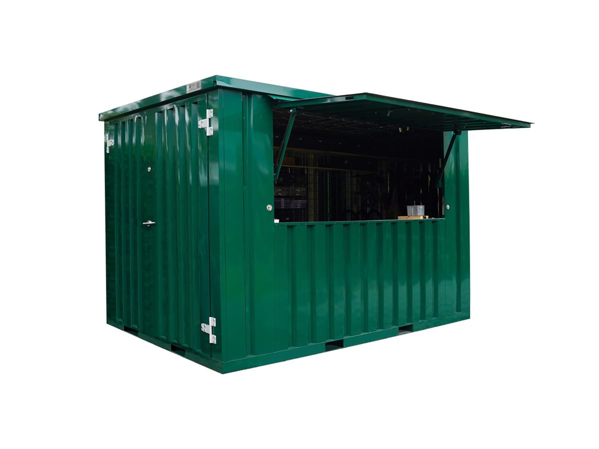 Container Bar Smontabile 3×2 Metri – Verde Turchese (RAL 6016)
