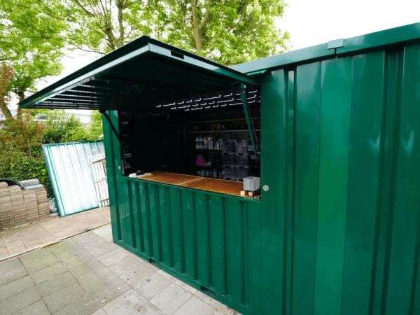 Container Bar Smontabile 3×2 Metri – Verde Turchese (RAL 6016) - immagine 2