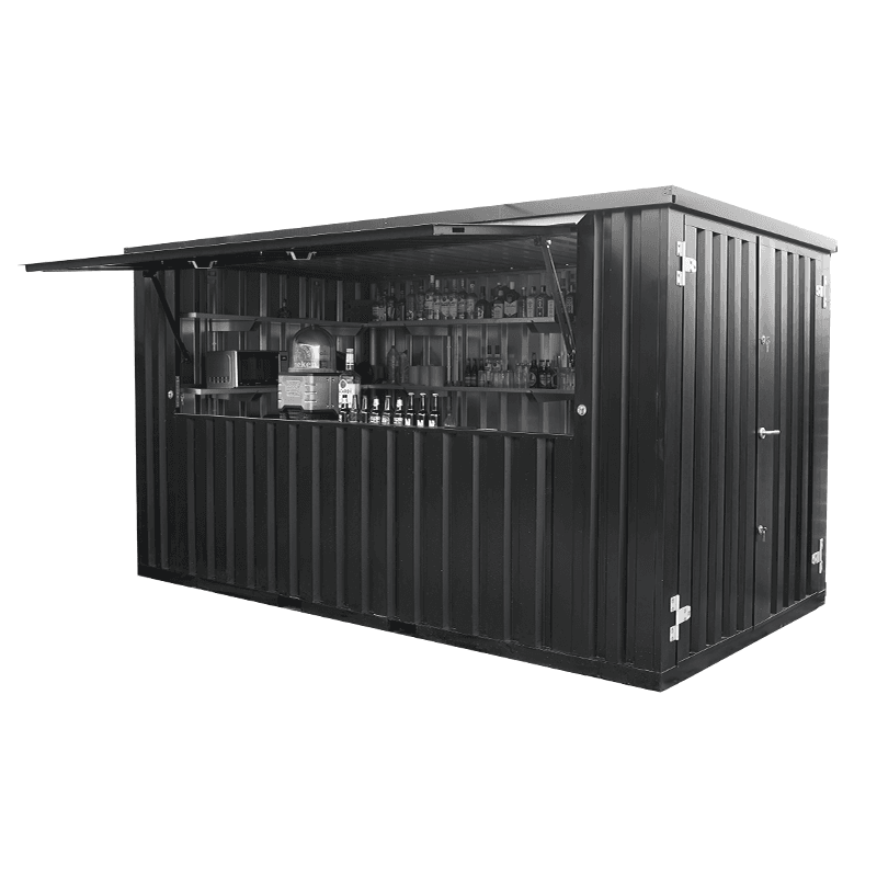 Container Bar Smontabile 4×2 Metri – Nero Intenso (RAL 9005)