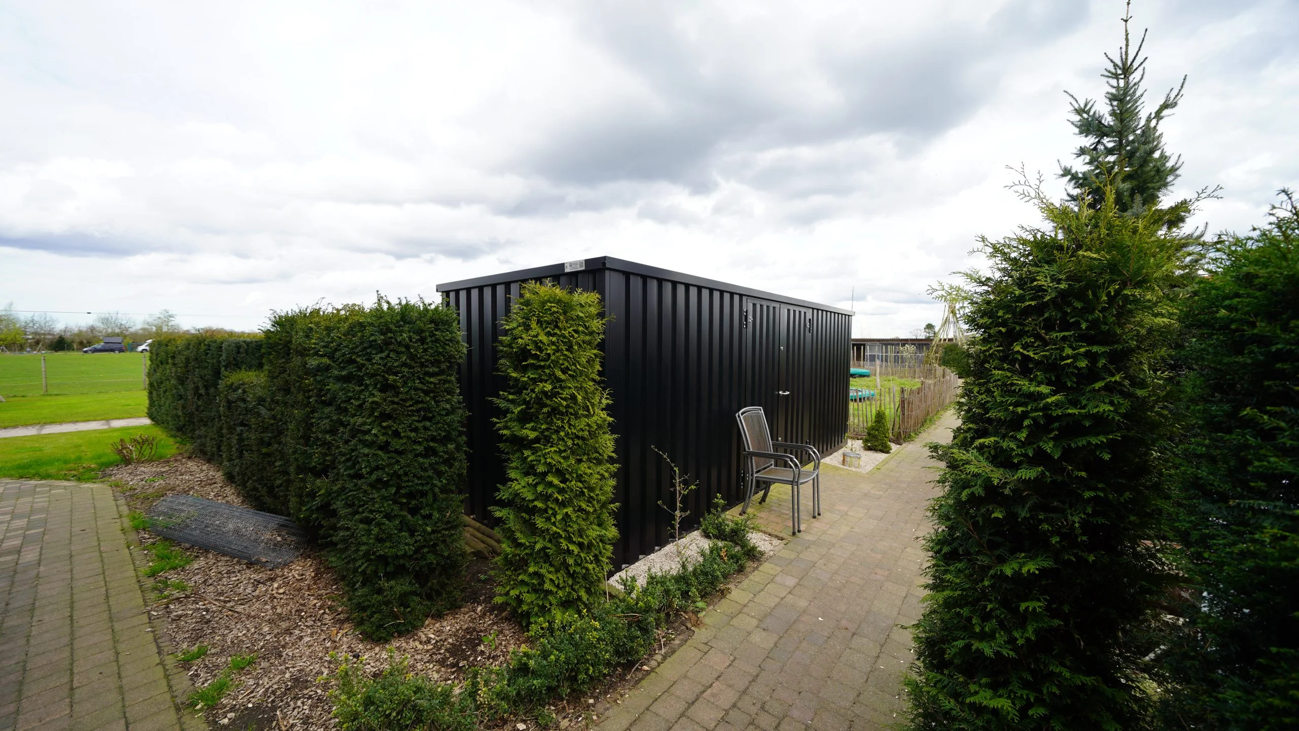 Container Smontabile 6x2m con Accesso Laterale – Nero Intenso - immagine 2